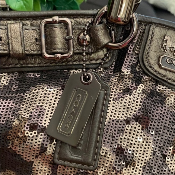 COACH Leopard Sequin Satchel  PRISTINE Condition - Picture 5 of 8